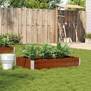 Vrtno korito rjavo 120x80 cm trdna borovina