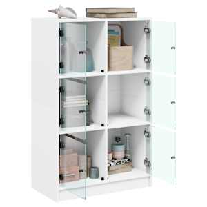 Highboard s dvířky bílý 68 x 37 x 109 cm kompozitní dřevo - obrázek 4