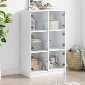 Highboard s dvířky bílý 68 x 37 x 109 cm kompozitní dřevo - obrázek 1