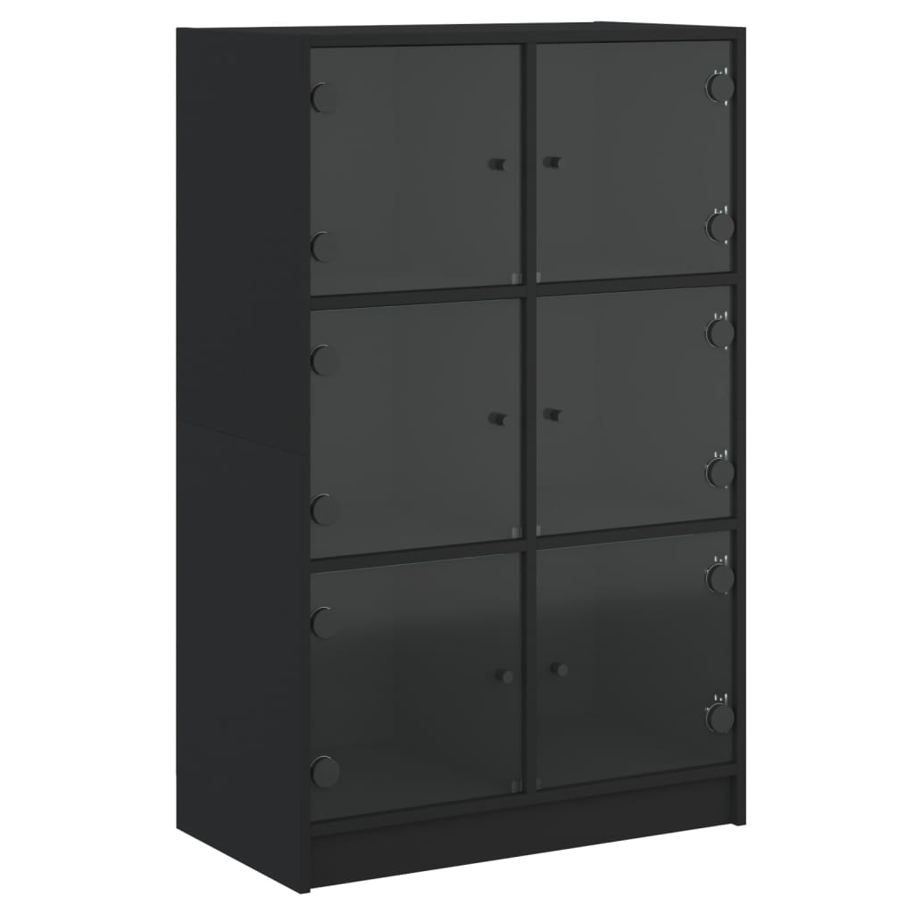 vidaXL Highboard s dvířky černý 68 x 37 x 109 cm kompozitní dřevo