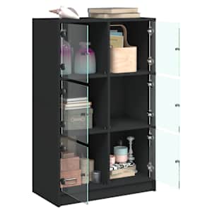 Highboard s dvířky černý 68 x 37 x 109 cm kompozitní dřevo - obrázek 4