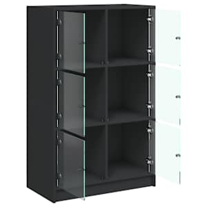 Highboard s dvířky černý 68 x 37 x 109 cm kompozitní dřevo - obrázek 6