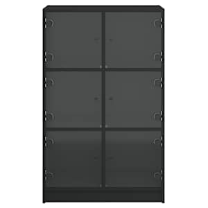 Highboard s dvířky černý 68 x 37 x 109 cm kompozitní dřevo - obrázek 7