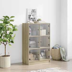 Highboard s dvířky dub sonoma 68 x 37 x 109 cm kompozitní dřevo - obrázek 3