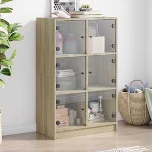 Highboard s dvířky dub sonoma 68 x 37 x 109 cm kompozitní dřevo - obrázek 1