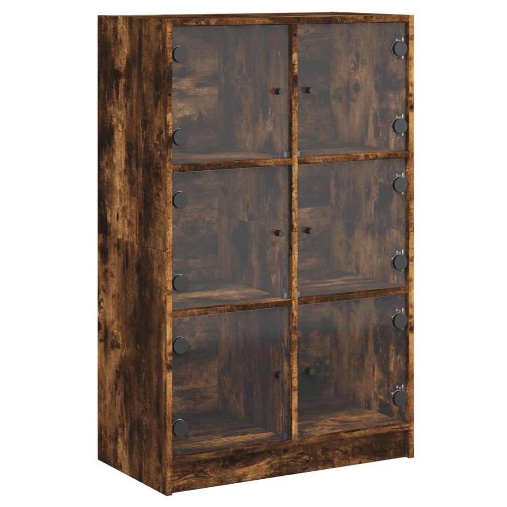 vidaXL Highboard s dvířky kouřový dub 68x37x109 cm kompozitní dřevo