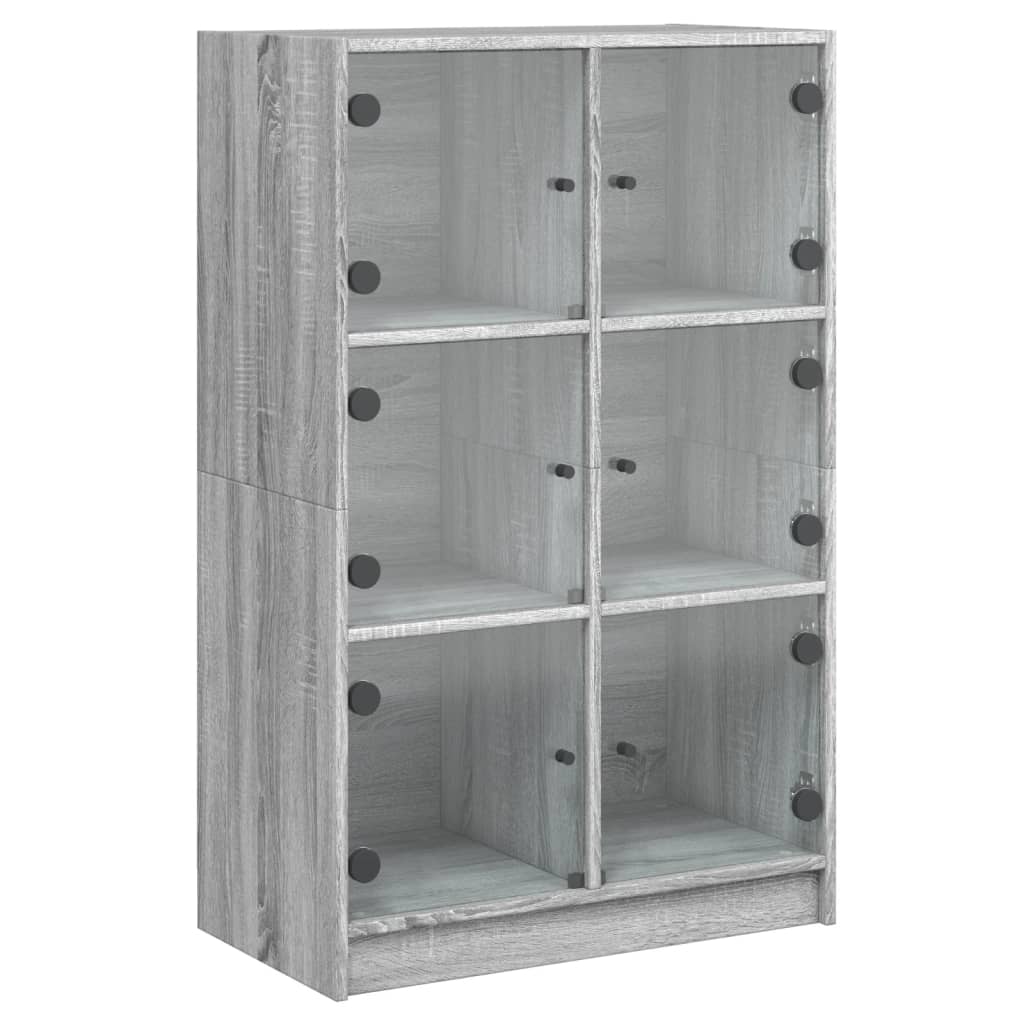 vidaXL Highboard s dvířky šedý sonoma 68x37x109 cm kompozitní dřevo