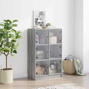 Highboard s dvířky šedý sonoma 68x37x109 cm kompozitní dřevo - obrázek 3