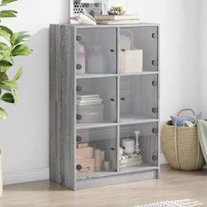Highboard s dvířky šedý sonoma 68x37x109 cm kompozitní dřevo - obrázek 1