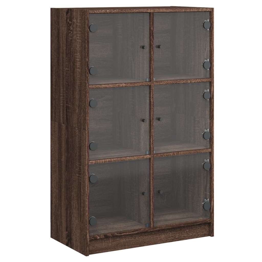 vidaXL Highboard s dvířky hnědý dub 68 x 37 x 109 cm kompozitní dřevo