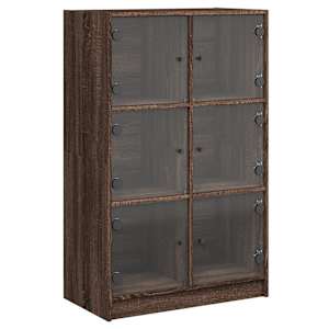 Highboard s dvířky hnědý dub 68 x 37 x 109 cm kompozitní dřevo - obrázek 2