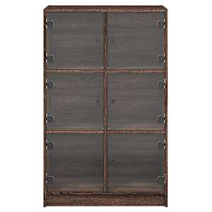 Highboard s dvířky hnědý dub 68 x 37 x 109 cm kompozitní dřevo - obrázek 7