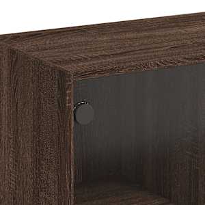 Highboard s dvířky hnědý dub 68 x 37 x 109 cm kompozitní dřevo - obrázek 10