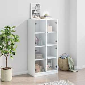 Highboard s dvířky bílý 68 x 37 x 142 cm kompozitní dřevo - obrázek 3