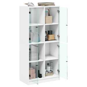 Highboard s dvířky bílý 68 x 37 x 142 cm kompozitní dřevo - obrázek 4