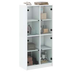 Highboard s dvířky bílý 68 x 37 x 142 cm kompozitní dřevo - obrázek 5