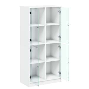 Highboard s dvířky bílý 68 x 37 x 142 cm kompozitní dřevo - obrázek 6