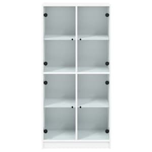 Highboard s dvířky bílý 68 x 37 x 142 cm kompozitní dřevo - obrázek 7