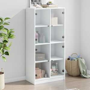 Highboard s dvířky bílý 68 x 37 x 142 cm kompozitní dřevo - obrázek 1