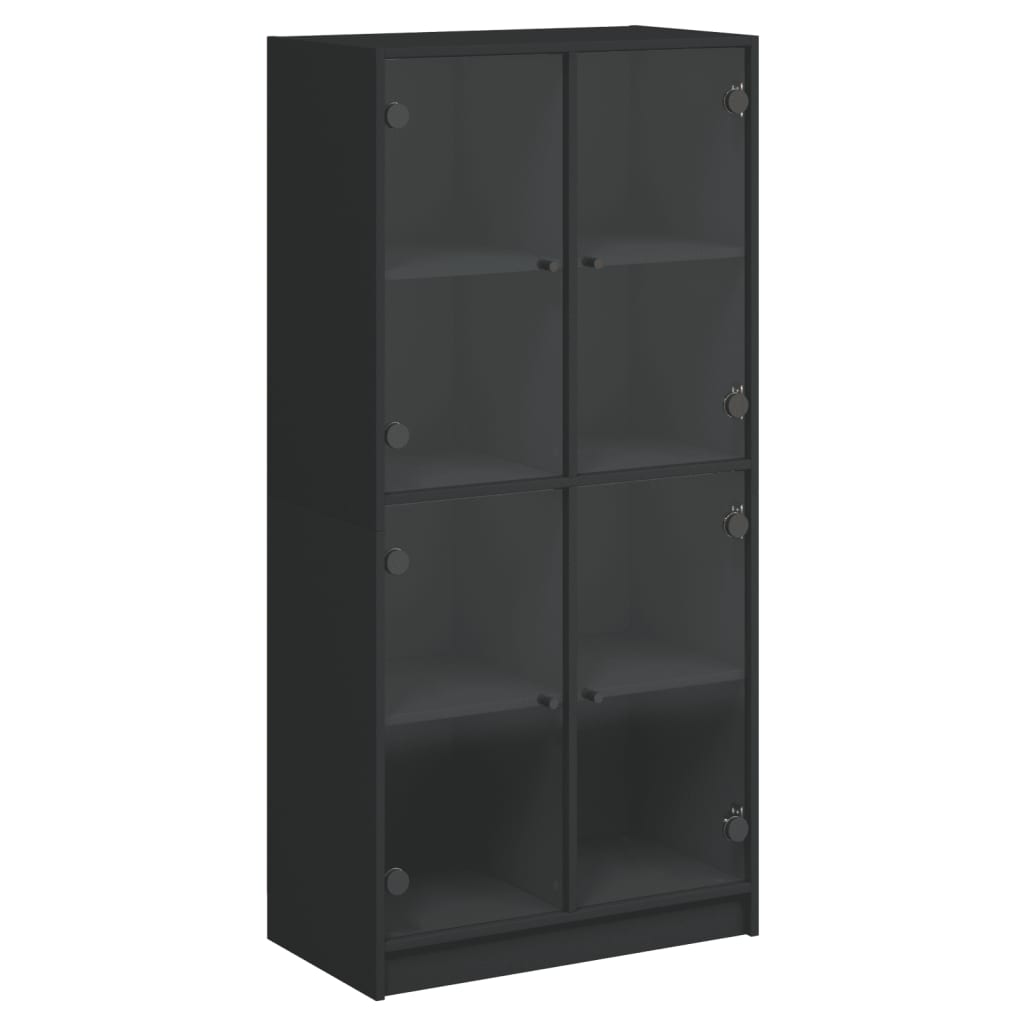 vidaXL Highboard s dvířky černý 68 x 37 x 142 cm kompozitní dřevo