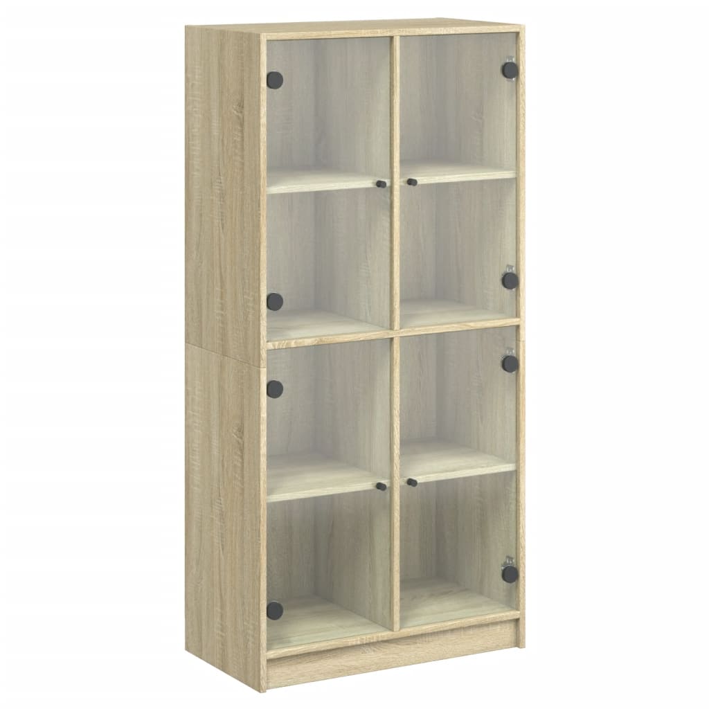 vidaXL Highboard s dvířky dub sonoma 68 x 37 x 142 cm kompozitní dřevo