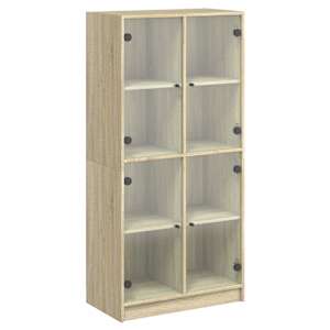Highboard s dvířky dub sonoma 68 x 37 x 142 cm kompozitní dřevo - obrázek 2
