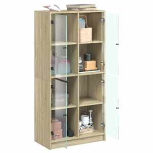 Highboard s dvířky dub sonoma 68 x 37 x 142 cm kompozitní dřevo - obrázek 4