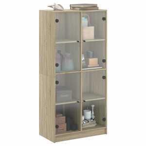 Highboard s dvířky dub sonoma 68 x 37 x 142 cm kompozitní dřevo - obrázek 5