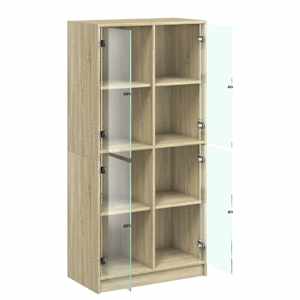 Highboard s dvířky dub sonoma 68 x 37 x 142 cm kompozitní dřevo - obrázek 6