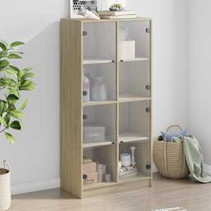 Highboard s dvířky dub sonoma 68 x 37 x 142 cm kompozitní dřevo - obrázek 1