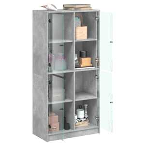 Highboard s dvířky betonově šedý 68x37x142 cm kompozitní dřevo - obrázek 4
