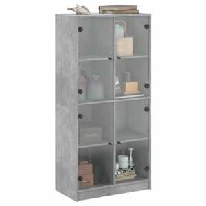 Highboard s dvířky betonově šedý 68x37x142 cm kompozitní dřevo - obrázek 5