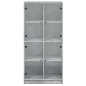 Highboard s dvířky betonově šedý 68x37x142 cm kompozitní dřevo - obrázek 7