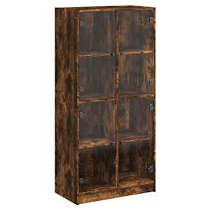Highboard s dvířky kouřový dub 68x37x142 cm kompozitní dřevo - obrázek 2
