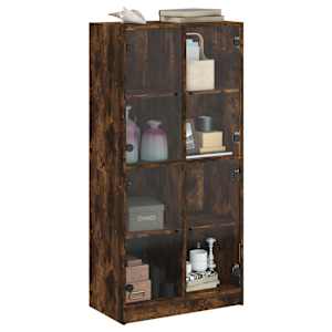 Highboard s dvířky kouřový dub 68x37x142 cm kompozitní dřevo - obrázek 5