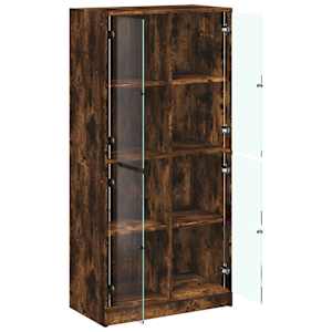Highboard s dvířky kouřový dub 68x37x142 cm kompozitní dřevo - obrázek 6