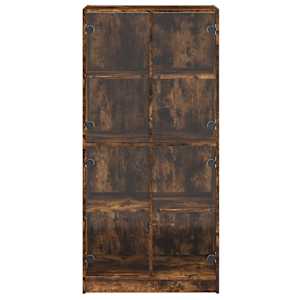 Highboard s dvířky kouřový dub 68x37x142 cm kompozitní dřevo - obrázek 7