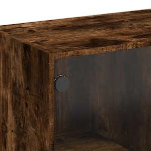 Highboard s dvířky kouřový dub 68x37x142 cm kompozitní dřevo - obrázek 10