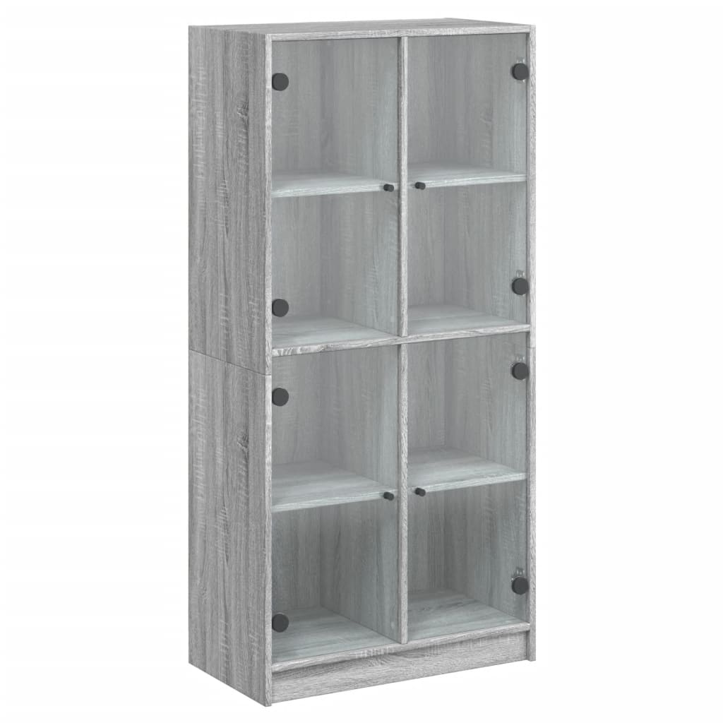 vidaXL Highboard s dvířky šedý sonoma 68x37x142 cm kompozitní dřevo