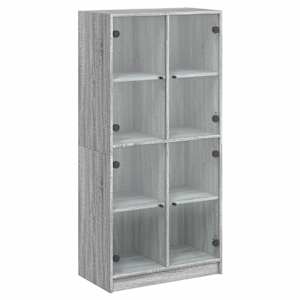 Highboard s dvířky šedý sonoma 68x37x142 cm kompozitní dřevo - obrázek 2