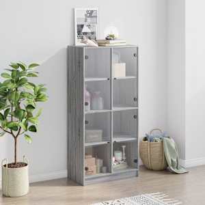 Highboard s dvířky šedý sonoma 68x37x142 cm kompozitní dřevo - obrázek 3