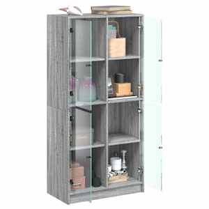 Highboard s dvířky šedý sonoma 68x37x142 cm kompozitní dřevo - obrázek 4