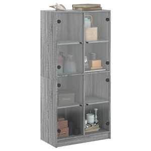 Highboard s dvířky šedý sonoma 68x37x142 cm kompozitní dřevo - obrázek 5