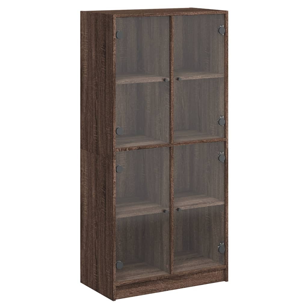 vidaXL Highboard s dvířky hnědý dub 68 x 37 x 142 cm kompozitní dřevo