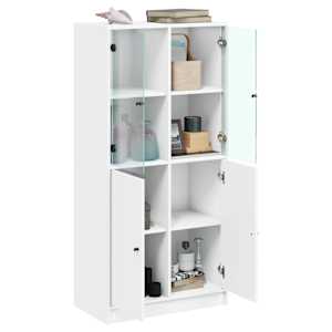 Highboard s dvířky bílý 68 x 37 x 142 cm kompozitní dřevo - obrázek 4