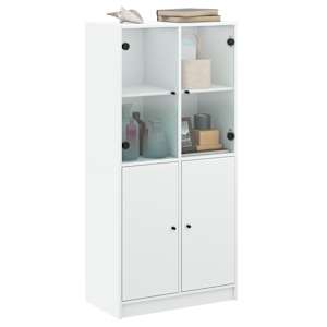 Highboard s dvířky bílý 68 x 37 x 142 cm kompozitní dřevo - obrázek 5