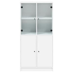 Highboard s dvířky bílý 68 x 37 x 142 cm kompozitní dřevo - obrázek 7