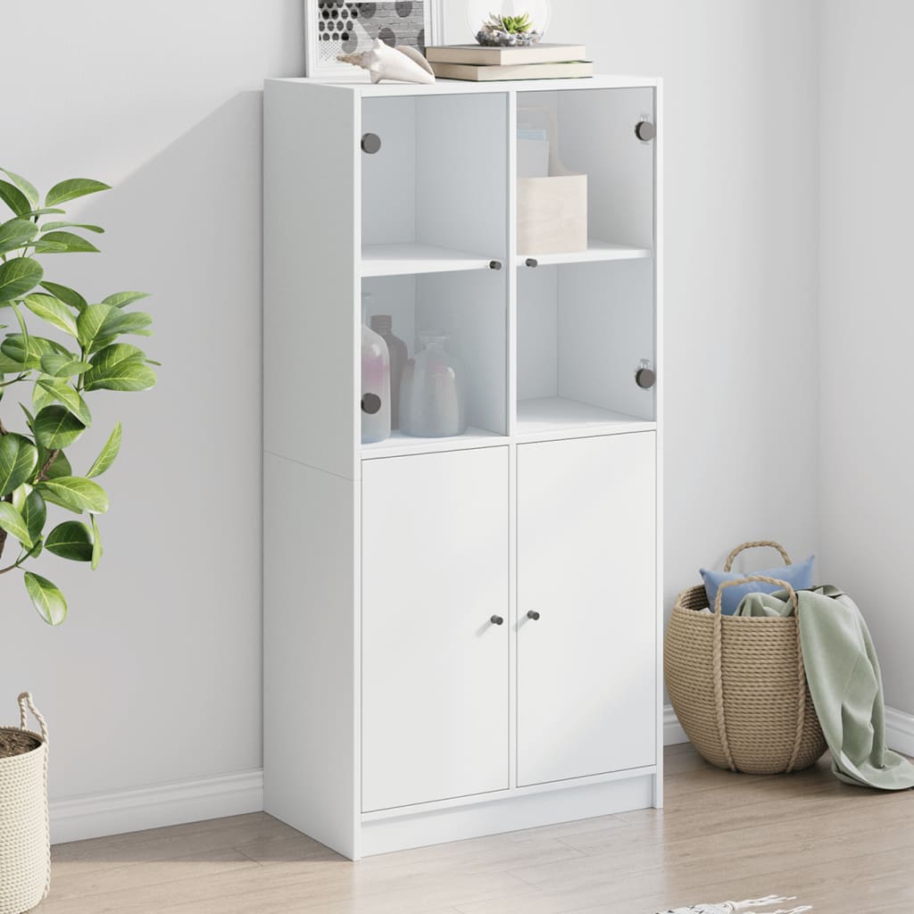 vidaXL Highboard mit Türen Weiß 68x37x142 cm Holzwerkstoff