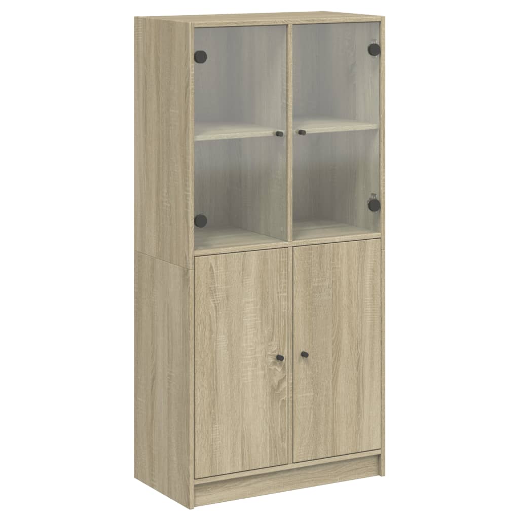 vidaXL Highboard s dvířky dub sonoma 68 x 37 x 142 cm kompozitní dřevo