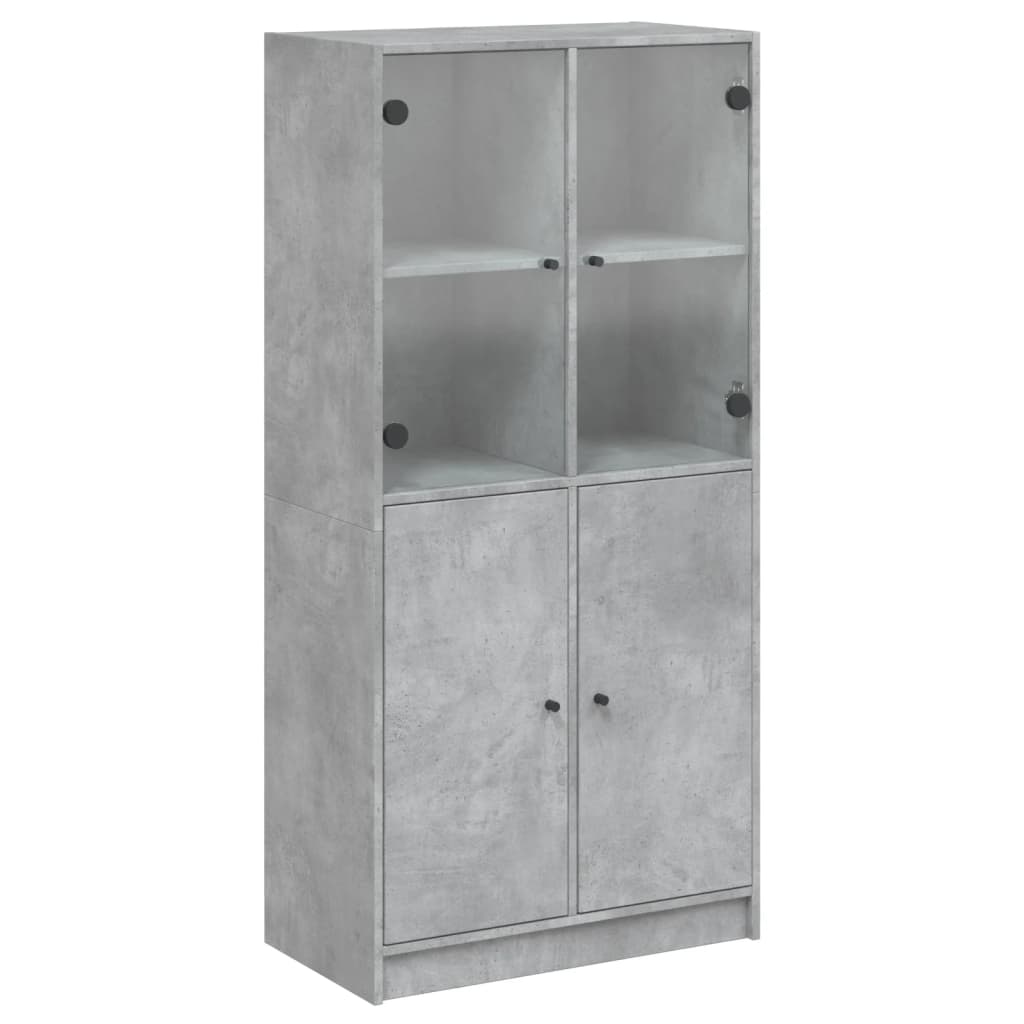 vidaXL Highboard s dvířky betonově šedý 68x37x142 cm kompozitní dřevo